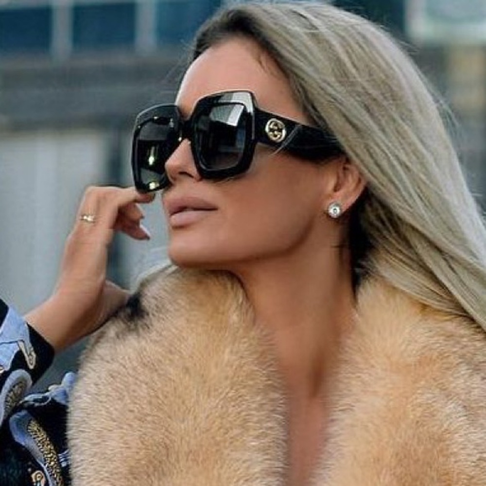 Gucci Black Gradient Square Sunglasses